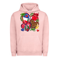 Pigment Salmon dominican republic  hearts Urban Hoodie - texasbilliewilder