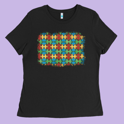 Autism Awareness Background Ladies Tee Designed By Artiststas