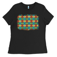 Black autism awareness background Ladies Tee - Artiststas