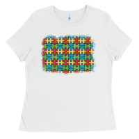 White autism awareness background Ladies Tee - Artiststas