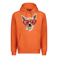 Carrot Chihuahua dog with love glasses Premium Hoodie - RanaPortraitStore