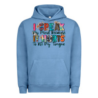 Pigment Pebble Blue i speak my mind because it hurts to bite my tongue Urban Hoodie - Zillion Design Studio