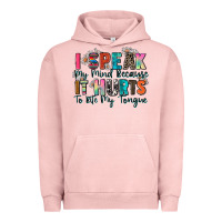 Pigment Salmon i speak my mind because it hurts to bite my tongue Urban Hoodie - Zillion Design Studio