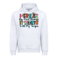 White i speak my mind because it hurts to bite my tongue Urban Hoodie - Zillion Design Studio
