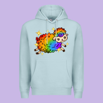 Rainbow Sheep With Star Premium Hoodie Designed By Texasbilliewilder