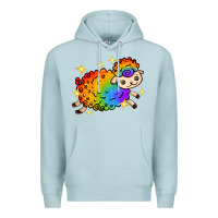 Blue Mist rainbow sheep with star Premium Hoodie - texasbilliewilder