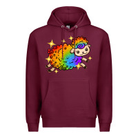 Burgundy rainbow sheep with star Premium Hoodie - texasbilliewilder
