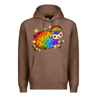 Chestnut rainbow sheep with star Premium Hoodie - texasbilliewilder