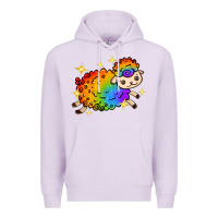 Lilac rainbow sheep with star Premium Hoodie - texasbilliewilder