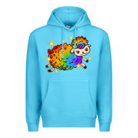 Ocean Blue rainbow sheep with star Premium Hoodie - texasbilliewilder