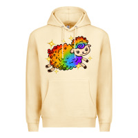 Pina Colada rainbow sheep with star Premium Hoodie - texasbilliewilder