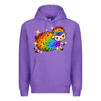 Purple rainbow sheep with star Premium Hoodie - texasbilliewilder