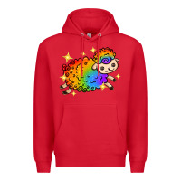 Red rainbow sheep with star Premium Hoodie - texasbilliewilder