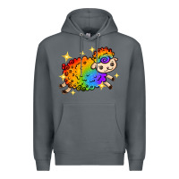 Rock rainbow sheep with star Premium Hoodie - texasbilliewilder