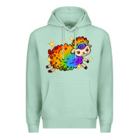 Seafoam rainbow sheep with star Premium Hoodie - texasbilliewilder