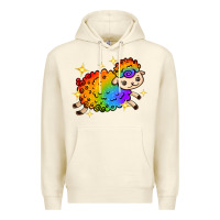 Sandshell rainbow sheep with star Premium Hoodie - texasbilliewilder