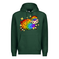 Sports Green rainbow sheep with star Premium Hoodie - texasbilliewilder
