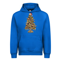 Cobalt Skeleton Christmas Tree Urban Hoodie - RanaPortraitStore