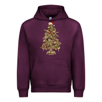 Mauve Wine Skeleton Christmas Tree Urban Hoodie - RanaPortraitStore