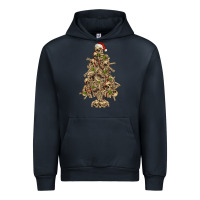 Navy Skeleton Christmas Tree Urban Hoodie - RanaPortraitStore