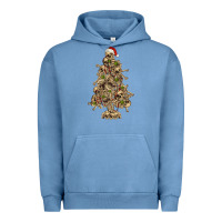 Pigment Pebble Blue Skeleton Christmas Tree Urban Hoodie - RanaPortraitStore