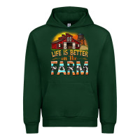 Forest Green life is better on the farm with barn Urban Hoodie - texasbilliewilder