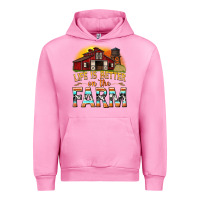 Fuchsia Pink life is better on the farm with barn Urban Hoodie - texasbilliewilder