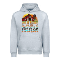 Heather Grey life is better on the farm with barn Urban Hoodie - texasbilliewilder