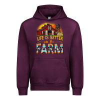 Mauve Wine life is better on the farm with barn Urban Hoodie - texasbilliewilder
