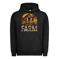 Pigment Black life is better on the farm with barn Urban Hoodie - texasbilliewilder