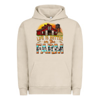 Pigment French Oak life is better on the farm with barn Urban Hoodie - texasbilliewilder