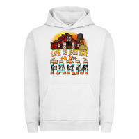 Pigment Lunar Rock life is better on the farm with barn Urban Hoodie - texasbilliewilder