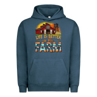 Pigment Midnight Navy life is better on the farm with barn Urban Hoodie - texasbilliewilder