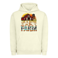 Pigment Pistachio life is better on the farm with barn Urban Hoodie - texasbilliewilder