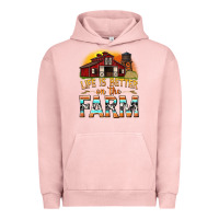 Pigment Salmon life is better on the farm with barn Urban Hoodie - texasbilliewilder