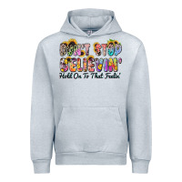 Heather Grey don't stop believin' hold on to that feeling Urban Hoodie - Zillion Design Studio
