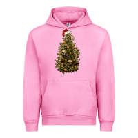 Fuchsia Pink Skeleton merry christmas tree Urban Hoodie - RanaPortraitStore