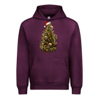 Mauve Wine Skeleton merry christmas tree Urban Hoodie - RanaPortraitStore