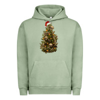 Pigment Oil Green Skeleton merry christmas tree Urban Hoodie - RanaPortraitStore