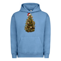 Pigment Pebble Blue Skeleton merry christmas tree Urban Hoodie - RanaPortraitStore