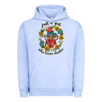 Just A Girl Who Loves Chicken With Sunflowers And Gemstone Urban Hoodie | Teevron