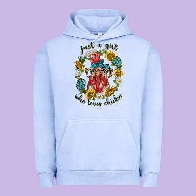 Urban Hoodie just a girl who loves chicken with sunflowers and gemstone