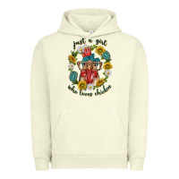 Pigment Pistachio just a girl who loves chicken with sunflowers and gemstone Urban Hoodie - texasbilliewilder