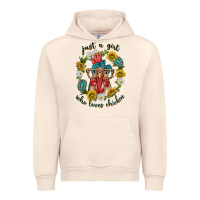 Sandshell just a girl who loves chicken with sunflowers and gemstone Urban Hoodie - texasbilliewilder