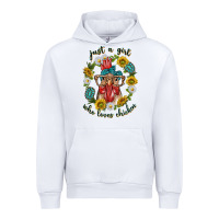 White just a girl who loves chicken with sunflowers and gemstone Urban Hoodie - texasbilliewilder