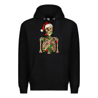 Black Christmas Skeleton Premium Hoodie - RanaPortraitStore