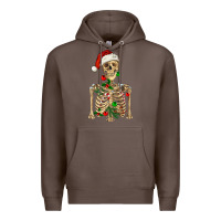 Coffee Christmas Skeleton Premium Hoodie - RanaPortraitStore