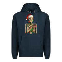 Navy Christmas Skeleton Premium Hoodie - RanaPortraitStore