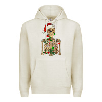 Oatmeal Heather Christmas Skeleton Premium Hoodie - RanaPortraitStore