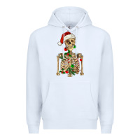 White Christmas Skeleton Premium Hoodie - RanaPortraitStore